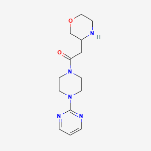 molecular formula C14H21N5O2 B5464097 3-{2-oxo-2-[4-(2-pyrimidinyl)-1-piperazinyl]ethyl}morpholine dihydrochloride 