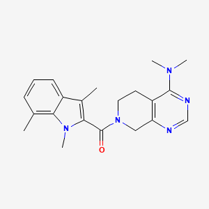 molecular formula C21H25N5O B5464098 N,N-dimethyl-7-[(1,3,7-trimethyl-1H-indol-2-yl)carbonyl]-5,6,7,8-tetrahydropyrido[3,4-d]pyrimidin-4-amine 