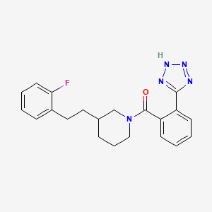 molecular formula C21H22FN5O B5464106 3-[2-(2-fluorophenyl)ethyl]-1-[2-(1H-tetrazol-5-yl)benzoyl]piperidine 