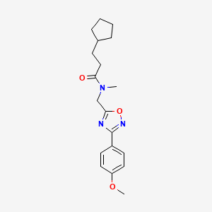 molecular formula C19H25N3O3 B5464114 3-cyclopentyl-N-{[3-(4-methoxyphenyl)-1,2,4-oxadiazol-5-yl]methyl}-N-methylpropanamide 