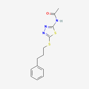 molecular formula C13H15N3OS2 B5464125 N-{5-[(3-phenylpropyl)thio]-1,3,4-thiadiazol-2-yl}acetamide 