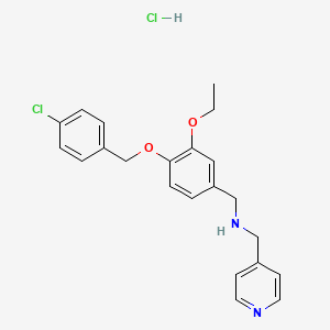 molecular formula C22H24Cl2N2O2 B5464140 {4-[(4-chlorobenzyl)oxy]-3-ethoxybenzyl}(4-pyridinylmethyl)amine hydrochloride 