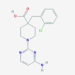 molecular formula C17H19ClN4O2 B5464146 1-(4-aminopyrimidin-2-yl)-4-(2-chlorobenzyl)piperidine-4-carboxylic acid 