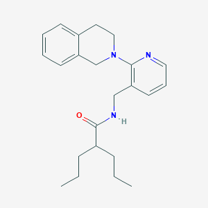 molecular formula C23H31N3O B5464158 N-{[2-(3,4-dihydroisoquinolin-2(1H)-yl)pyridin-3-yl]methyl}-2-propylpentanamide 