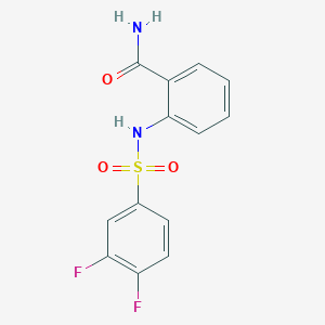 molecular formula C13H10F2N2O3S B5464191 2-{[(3,4-difluorophenyl)sulfonyl]amino}benzamide 