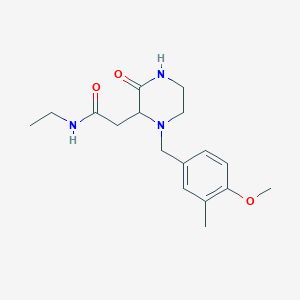 molecular formula C17H25N3O3 B5464194 N-ethyl-2-[1-(4-methoxy-3-methylbenzyl)-3-oxo-2-piperazinyl]acetamide 