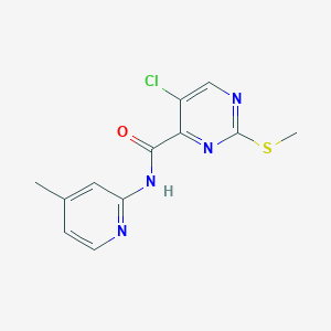 molecular formula C12H11ClN4OS B5464199 5-chloro-N-(4-methylpyridin-2-yl)-2-(methylthio)pyrimidine-4-carboxamide 
