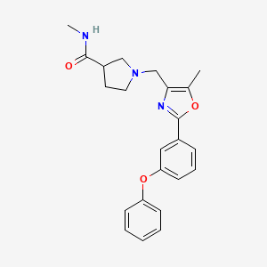 molecular formula C23H25N3O3 B5464204 N-methyl-1-{[5-methyl-2-(3-phenoxyphenyl)-1,3-oxazol-4-yl]methyl}pyrrolidine-3-carboxamide 