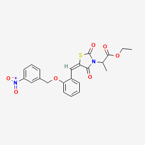 molecular formula C22H20N2O7S B5464212 ethyl 2-(5-{2-[(3-nitrobenzyl)oxy]benzylidene}-2,4-dioxo-1,3-thiazolidin-3-yl)propanoate 