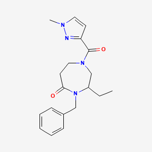 molecular formula C19H24N4O2 B5464217 4-benzyl-3-ethyl-1-[(1-methyl-1H-pyrazol-3-yl)carbonyl]-1,4-diazepan-5-one 