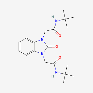 molecular formula C19H28N4O3 B5464223 2,2'-(2-oxo-1H-benzimidazole-1,3(2H)-diyl)bis[N-(tert-butyl)acetamide] 