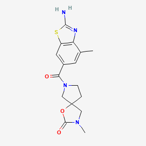 molecular formula C16H18N4O3S B5464226 7-[(2-amino-4-methyl-1,3-benzothiazol-6-yl)carbonyl]-3-methyl-1-oxa-3,7-diazaspiro[4.4]nonan-2-one 