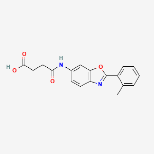 molecular formula C18H16N2O4 B5464238 4-{[2-(2-methylphenyl)-1,3-benzoxazol-6-yl]amino}-4-oxobutanoic acid 