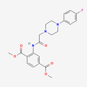molecular formula C22H24FN3O5 B5464256 dimethyl 2-({[4-(4-fluorophenyl)-1-piperazinyl]acetyl}amino)terephthalate 