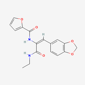 molecular formula C17H16N2O5 B5464272 N-{2-(1,3-benzodioxol-5-yl)-1-[(ethylamino)carbonyl]vinyl}-2-furamide 