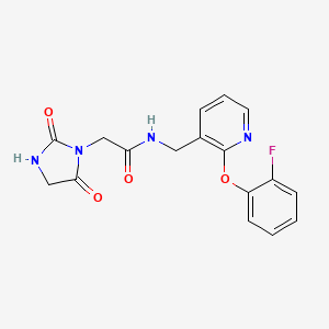 molecular formula C17H15FN4O4 B5464280 2-(2,5-dioxoimidazolidin-1-yl)-N-{[2-(2-fluorophenoxy)pyridin-3-yl]methyl}acetamide 
