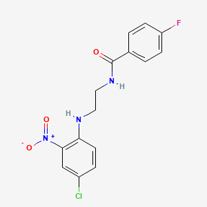 molecular formula C15H13ClFN3O3 B5464290 N-{2-[(4-chloro-2-nitrophenyl)amino]ethyl}-4-fluorobenzamide 
