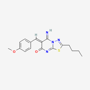 molecular formula C17H18N4O2S B5464322 2-butyl-5-imino-6-(4-methoxybenzylidene)-5,6-dihydro-7H-[1,3,4]thiadiazolo[3,2-a]pyrimidin-7-one 