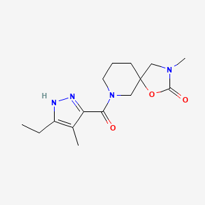 molecular formula C15H22N4O3 B5464336 7-[(3-ethyl-4-methyl-1H-pyrazol-5-yl)carbonyl]-3-methyl-1-oxa-3,7-diazaspiro[4.5]decan-2-one 