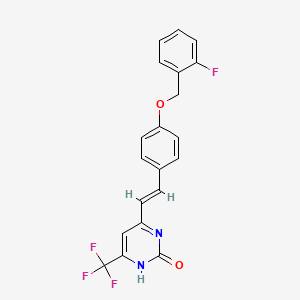 molecular formula C20H14F4N2O2 B5464351 4-(2-{4-[(2-fluorobenzyl)oxy]phenyl}vinyl)-6-(trifluoromethyl)pyrimidin-2(1H)-one 