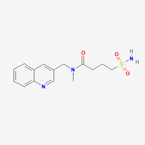 molecular formula C15H19N3O3S B5464357 4-(aminosulfonyl)-N-methyl-N-(quinolin-3-ylmethyl)butanamide 