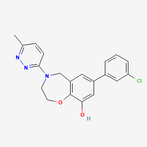 molecular formula C20H18ClN3O2 B5464386 7-(3-chlorophenyl)-4-(6-methylpyridazin-3-yl)-2,3,4,5-tetrahydro-1,4-benzoxazepin-9-ol 