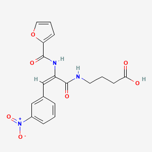 molecular formula C18H17N3O7 B5464387 4-{[2-(2-furoylamino)-3-(3-nitrophenyl)acryloyl]amino}butanoic acid 