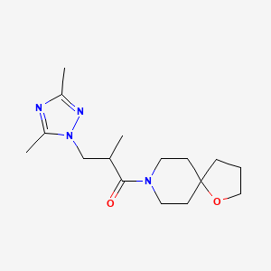 molecular formula C16H26N4O2 B5464401 8-[3-(3,5-dimethyl-1H-1,2,4-triazol-1-yl)-2-methylpropanoyl]-1-oxa-8-azaspiro[4.5]decane 