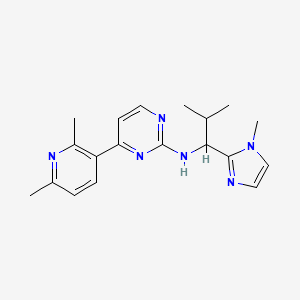 molecular formula C19H24N6 B5464451 4-(2,6-dimethylpyridin-3-yl)-N-[2-methyl-1-(1-methyl-1H-imidazol-2-yl)propyl]pyrimidin-2-amine 