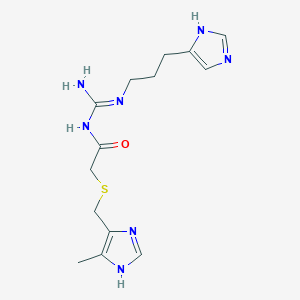 molecular formula C14H21N7OS B546455 N-{N'-[3-(1H-imidazol-5-yl)propyl]carbamimidoyl}-2-{[(5-methyl-1H-imidazol-4-yl)methyl]sulfanyl}acetamide 