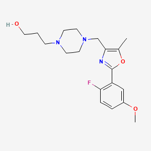 3-(4-{[2-(2-fluoro-5-methoxyphenyl)-5-methyl-1,3-oxazol-4-yl]methyl}piperazin-1-yl)propan-1-ol