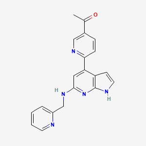 1-(6-{6-[(pyridin-2-ylmethyl)amino]-1H-pyrrolo[2,3-b]pyridin-4-yl}pyridin-3-yl)ethanone