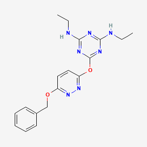 6-{[6-(benzyloxy)-3-pyridazinyl]oxy}-N,N'-diethyl-1,3,5-triazine-2,4-diamine