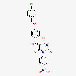 5-{4-[(4-chlorobenzyl)oxy]benzylidene}-1-(4-nitrophenyl)-2,4,6(1H,3H,5H)-pyrimidinetrione