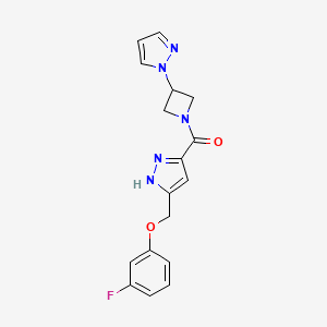 5-[(3-fluorophenoxy)methyl]-3-{[3-(1H-pyrazol-1-yl)azetidin-1-yl]carbonyl}-1H-pyrazole