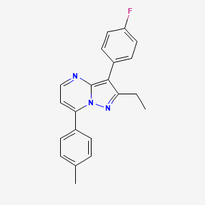 molecular formula C21H18FN3 B5465379 2-ethyl-3-(4-fluorophenyl)-7-(4-methylphenyl)pyrazolo[1,5-a]pyrimidine 