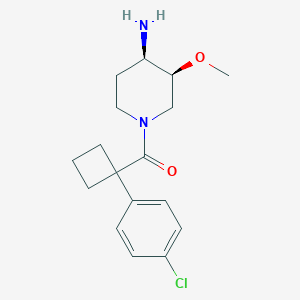 molecular formula C17H23ClN2O2 B5465453 (3S*,4R*)-1-{[1-(4-chlorophenyl)cyclobutyl]carbonyl}-3-methoxypiperidin-4-amine 