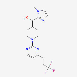 molecular formula C17H22F3N5O B5465454 (1-methyl-1H-imidazol-2-yl){1-[4-(3,3,3-trifluoropropyl)pyrimidin-2-yl]piperidin-4-yl}methanol 