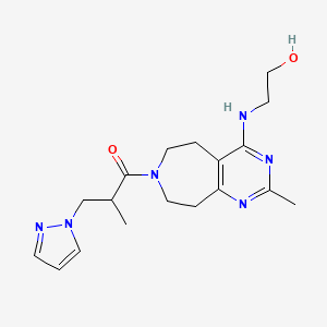 1-[4-(2-Hydroxyethylamino)-2-methyl-5,6,8,9-tetrahydropyrimido[4,5-d]azepin-7-yl]-2-methyl-3-pyrazol-1-ylpropan-1-one