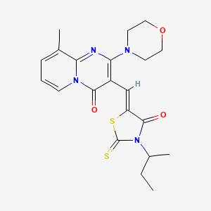 molecular formula C21H24N4O3S2 B5465548 3-[(3-sec-butyl-4-oxo-2-thioxo-1,3-thiazolidin-5-ylidene)methyl]-9-methyl-2-(4-morpholinyl)-4H-pyrido[1,2-a]pyrimidin-4-one 