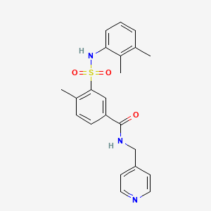 molecular formula C22H23N3O3S B5465572 3-[(2,3-dimethylphenyl)sulfamoyl]-4-methyl-N-(pyridin-4-ylmethyl)benzamide 