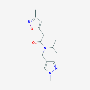 molecular formula C14H20N4O2 B5465601 N-isopropyl-2-(3-methylisoxazol-5-yl)-N-[(1-methyl-1H-pyrazol-4-yl)methyl]acetamide 