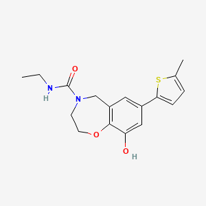 molecular formula C17H20N2O3S B5465630 N-ethyl-9-hydroxy-7-(5-methyl-2-thienyl)-2,3-dihydro-1,4-benzoxazepine-4(5H)-carboxamide 