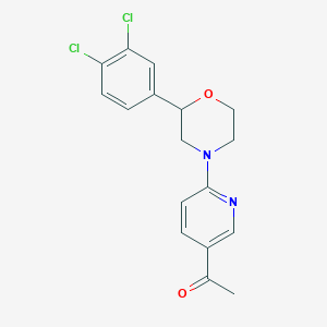 molecular formula C17H16Cl2N2O2 B5465644 1-{6-[2-(3,4-dichlorophenyl)morpholin-4-yl]pyridin-3-yl}ethanone 