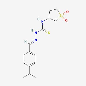 molecular formula C15H21N3O2S2 B5465652 4-isopropylbenzaldehyde N-(1,1-dioxidotetrahydro-3-thienyl)thiosemicarbazone 