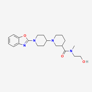 molecular formula C21H30N4O3 B5465663 1'-(1,3-benzoxazol-2-yl)-N-(2-hydroxyethyl)-N-methyl-1,4'-bipiperidine-3-carboxamide 