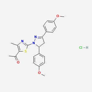 1-{2-[3,5-bis(4-methoxyphenyl)-4,5-dihydro-1H-pyrazol-1-yl]-4-methyl-1,3-thiazol-5-yl}ethanone hydrochloride