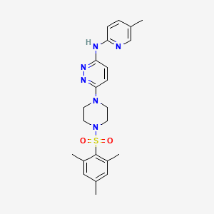 molecular formula C23H28N6O2S B5465677 6-[4-(mesitylsulfonyl)-1-piperazinyl]-N-(5-methyl-2-pyridinyl)-3-pyridazinamine 