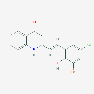 molecular formula C17H11BrClNO2 B5465779 2-[2-(3-bromo-5-chloro-2-hydroxyphenyl)vinyl]-4-quinolinol 