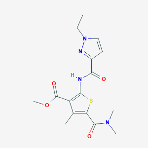 molecular formula C16H20N4O4S B5465787 methyl 5-[(dimethylamino)carbonyl]-2-{[(1-ethyl-1H-pyrazol-3-yl)carbonyl]amino}-4-methyl-3-thiophenecarboxylate 